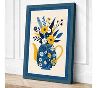 Pitcher of Golden Blooms Canvas Wall Art Print 24x16 Inch (61 x 41 cm)