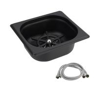 Pitcher Rinser, Glass Rinser for Kitchen Sink Automatic Cup Washer Stainless Steel Cup Cleaner with Water Hose for Home Hotel Bar Restaurant (Black)