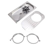 Pitcher Rinser, Stainless Steel Bar Glass Rinser with Drain Drip Tray Hose Cup Washer Cleaner for Beer Glass Coffee Cup (Stainless Steel Color A)
