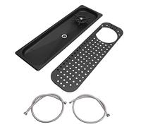 Pitcher Rinser, Stainless Steel Bar Glass Rinser with Drain Drip Tray Hose Cup Washer Cleaner for Beer Glass Coffee Cup (Black B)
