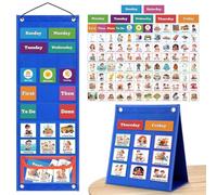 PITCOTT Visual Schedule for Kids Chore Chart，3 in 1 Daily Schedule Board Routine Pocket Chart Cards for Toddlers,Autism Learning Materials Tool Wall Planner for Home School with 70 Cards Gift for Kids