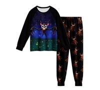 Pitevotur 99 Nights in the Forest Pyjamas Set Kids Shirt and Pants for Boys Pjs Sleepwear for 5-12 Years Black