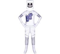 Pitevotur Boys DJ Costume World Book Day Outfit for Kids Music Festival Jumpsuit with Full Head Helmet DJ Mask 5-8 Years