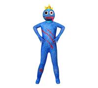 Pitevotur Rainbow Friends Costume World Book Day Costumes Blue Monster Outfit Roblox Jumpsuit Dress up for Kids, 7-8 Years