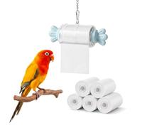 PITFEROCE Bird Shredding Toy with 5 Refill Rolls and Hanging Chain, Parrot Foraging Chew Accessory for Indoor Bird Cage, Ideal Gifts for Bird Lovers, Fits Parakeet Cockatiel