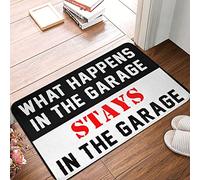 PITFS Fall Front Door Mats Outdoor What Happens In The Garage Stays In The Garage Rug Funny Outdoor Doormat Front Door Rug Outdoor(40X60CM)