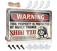 PITFS Home Bar Tin Sign Warning This Property Is Protected By A Highly Trained Shih Tzu Sign Funny Signs For Bar Garage Signs For Men Funny (Size : 30X40CM)