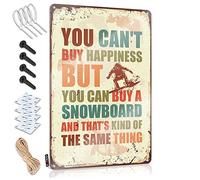 PITFS Man Cave Funny Signs You Can'T Buy Happiness But You Can Buy A Snowboard Sign Man Cave Signs For Men Warning Signs For Bedroom(Size:30X40CM)