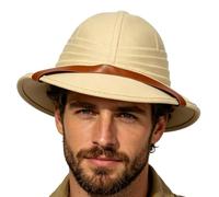 Pith Helmet Halloween British Breathable Sun Protection Headgear | Outdoor Jungle Safaris Bucket Hats for Women Teens Outdoor Camping Hiking Walking Birthday
