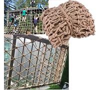 Pithsdp Playground Climbing Hemp Rope Netting for Adult and Kids,Large Size Balcony Railing Protection Net Natural Jute Trellis Twine Net Thick 16mm-Mesh 15cm,Bridge Safety Net(1Mx4M(3.3FTx13.1FT))
