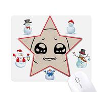 Pitiful Moist Eyes Black Happy Pattern Christmas Snowman Family Star Mouse Pad