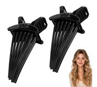 Pitigihe 2 Root Volume Clips for Instant Volume at the Hairline, 13-Pin Hair Clips, Portable Volume Combs for More Fullness on Top of the Head, Easy-to-Use Styling Tool, Black