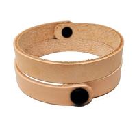 PitkaLeather 10 Pack Leather Bracelets Natural - 1/2 Inch Blank Bracelets for DIY Projects - Tooling Ready Leather Bracelets - Great for Schools, Camps Kids Projects, 9" (snap to snap), Leather, no