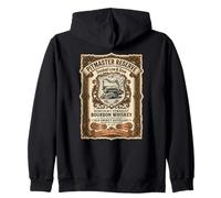 Pitmaster Reserve BBQ Smoked Low Slow Bourbon Whiskey Label Zip Hoodie