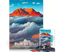 Piton Des Neiges, La Réunion 1000 Piece Jigsaw Puzzle for Adults Memory Gain Gentle Leisure Design Assembly Art Collection Piece (50x75cm)