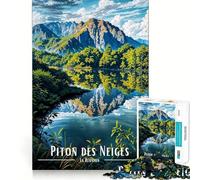 Piton Des Neiges, La Reunion Landscape 1000 Teenager Pieces Jigsaw Puzzle Memory Boost Calm Escape Pattern Assembly Warm Surprise (38x52cm)