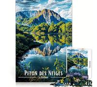 Piton Des Neiges, La Reunion Landscape 1000 Teenager Pieces Jigsaw Puzzle Memory Boost Calm Escape Pattern Assembly Warm Surprise (38x52cm)