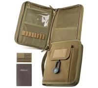 Pitozer Handle Zip Book Cover with A5 Spiral Journal Notebook Compass Patch