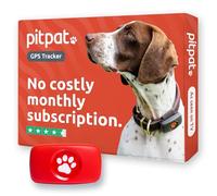 PitPat GPS Dog Tracker No Monthly Fees - Suitable for All Dogs And Fits All Collars - Smart Activity Tracker, Satellite Tracking With Unlimited Range - 100% Waterproof Pet Tracker (Red)