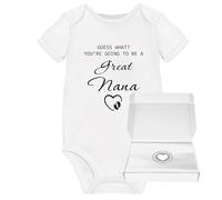 Pitter Patter Baby Gifts Great Nana Announcement Pregnancy Reveal Baby Coming Soon Born In 2025 2026 Due Grow Personalised Vest Onsie Clothing