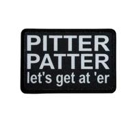 Pitter Patter Let's Get At Er Morale Print Patch, Funny Motivational Sarcastic Hook and Loop Tactical Badges for Backpacks Hats Jackets Applique