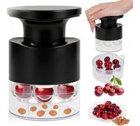 Pitter, Quick Release Multi Cherries Stoner Pitter, Multiple 7-Hole H with Container, Base Portable Corer Tool