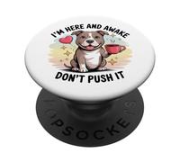 Pittie Coffee Lover - Sarcastic Pit Bull Hates Mornings PopSockets Adhesive PopGrip