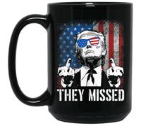 PittmanDesign Trump 2024 Mug - 'You Missed' 15oz, Black, MUG-2GW5JWTLVC-15oz
