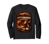Pittsburgh Forged in Grit Steel City Industrial Worker Long Sleeve T-Shirt