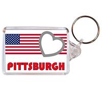 Pittsburgh - Love USA/United States of America Towns & Cities Flag - Double Sided Large Keyring Souvenir/Gift/Present