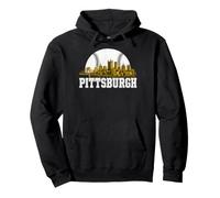 Pittsburgh Lovers Skyline Retro Baseball Heartbeat Men Women Pullover Hoodie