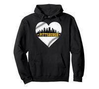 Pittsburgh Lovers Skyline Retro Baseball Heartbeat Men Women Pullover Hoodie