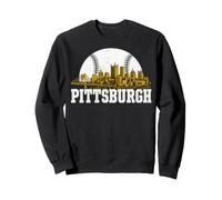 Pittsburgh Lovers Skyline Retro Baseball Heartbeat Men Women Sweatshirt