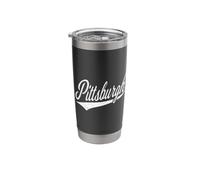Pittsburgh PA Varsity Script Retro Vintage Sports Style Stainless Steel Insulated Tumbler