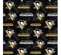 Pittsburgh Penguins Fabric - Officially Licensed NHL Pittsburgh Penguins Cotton Quilting Fabric by Sykel Enterprises, Precut Yardage for Sewing & Crafts Tone on Tone