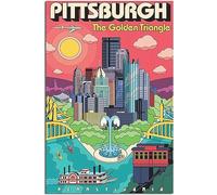 Pittsburgh Pennsylvania Art Print Vintage Travel Poster Retro Wall Art Canvas Poster Home Decor Room Decor Unframed 40x60cm