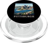 Pittsburgh Pennsylvania Retro Vintage Skyline River Bridge PopSockets PopGrip for MagSafe