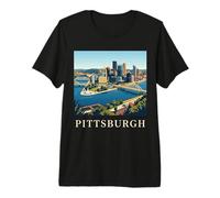 Pittsburgh Pennsylvania Retro Vintage Skyline River Bridge Premium T-Shirt