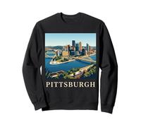 Pittsburgh Pennsylvania Retro Vintage Skyline River Bridge Sweatshirt
