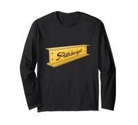 Pittsburgh Retro Lettering On A Steel Bar Pennsylvania Pride Long Sleeve T-Shirt