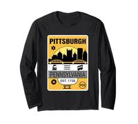 Pittsburgh Skyline Steel City Local Pride PGH Long Sleeve T-Shirt