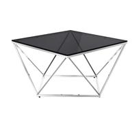 pittsburgh smoked glass coffee table with stainless steel frame
