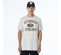 PITTSBURGH STEELERS New Era Cap NFL Regular T-Shirt Distressed Screenprint Team Graphic Stone Unisex