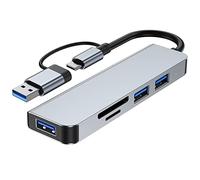Pitxsgsia 5 Ports 2-In-1 USB 3.0 HUB USB 2.0 HUB Type-C Adapter USB3.0+USB2.0+SD+TF Multi-Port USB Splitter Expander for PC Computer