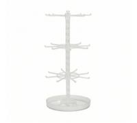 Pitycbo Aesthetic Freestanding Jewelry Organizer | 360-Degree, Rotating Jewelry Organizer, Desktop, for Dresser, Retail Counter, Clear, 3-Layer