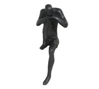 Pitycbo Bronze Figurine Cast Iron Thinker Sculpture Abstract Human Desk Statue Modern Minimalist Style Suitable for Reception Area Study Office Desk Bookshelf Home Decoration, Dark Bronze