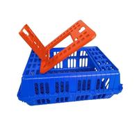 Pitycbo Chicken Carrying Crate with Locking Doors Sturdy Small Animal Transport Crate with Wire Base Breathable Chicken Transport Cage for Farm Work, Blue