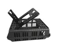 Pitycbo Chicken Carrying Crate with Locking Doors Sturdy Small Animal Transport Crate with Wire Base Breathable Chicken Transport Cage for Farm Work, Black