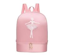 Pitycbo Children Ballet Pack Dance Backpack Oxford Cloth Water Resistant Shoe Compartment Princess Ballerina Lightweight Adjustable Straps Suitable for Ballet Practice Latin Use, Pink, Standard