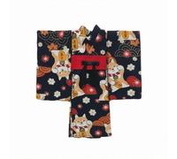 Pitycbo Doll Kimono Robe Wrap Front Miniature Clothing Wide Sleeves Long Skirt Panel Woven Textile Patterned Finish suitable for dollhouse scenes display sets, Japanese Shiba Inu Kimono